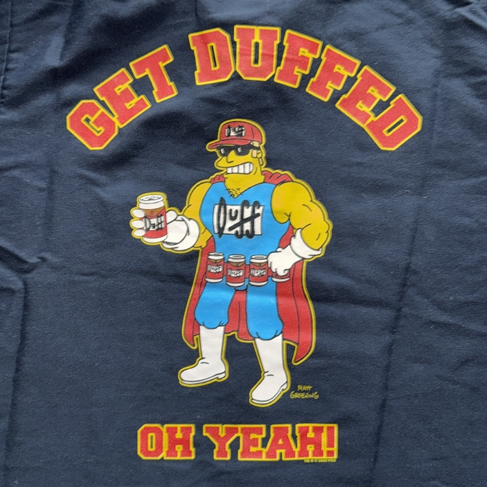 The Simpsons Red Kap Work Shirt Duff Man Delivery Guy Oh Yeah! Men's S